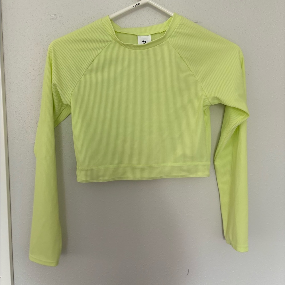 art class Neon Green Long Sleeve Crop Top